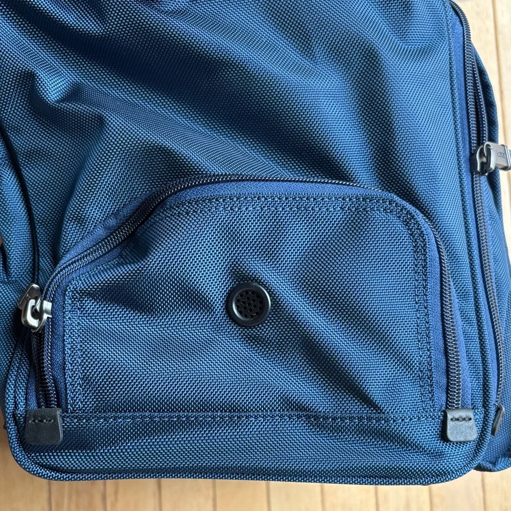 Tumi alpha deluxe carry on satchel in navy blue